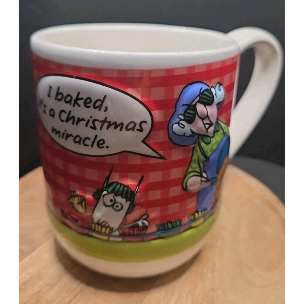 MAXINE Collector Coffee Mug "I Baked Christmas Miracle" Ceramic Hallmark  Large
